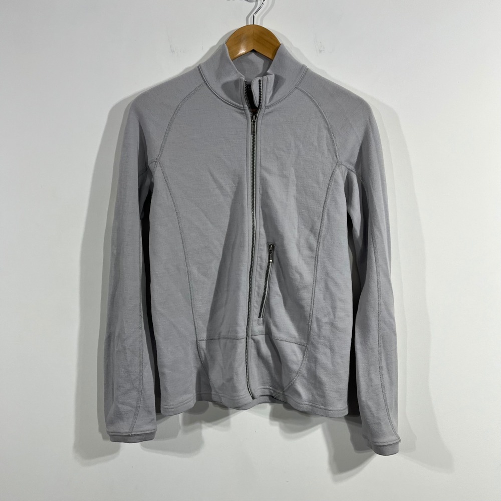 Ibex Granola Full Zip Jacket 100% Merino Wool Womens Large Hiking Camping Layer